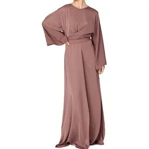 Gaun Muslim Wanita Elegan Antikeriput, Gaun Panjang Kasual Cukup Kuat Bersirkulasi