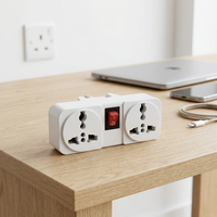 Adaptateur de voyage universel 2-en-1 flambant neuf avec prises UK/US/EU/AU, certifié CE ROHS, protection OTP/OVP, AC noir et blanc, ABS, cuivre