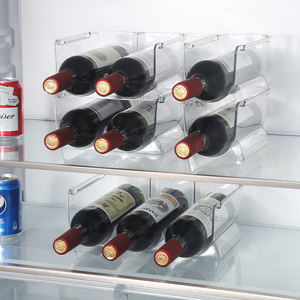 ที่จัดระเบียบตู้เย็นพลาสติกคุณภาพสูง ที่วางแก้วเครื่องดื่ม ที่วางไวน์แบบใส ซ้อนกันได้ ชั้นวางเก็บไวน์ - Product Image 5