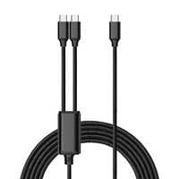 Câble USB 3.1 Type-C BWVV HXT-U0080 100W à charge rapide, 1M, gaine en nylon tressée, blindage, coudé, 3 ports en 1 pour téléphones mobiles