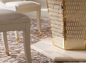 Juego de comedor de diseño Francés Italiano, sillas de comedor de cuero genuino de lujo modernas, mesa de comedor de mármol real con <span class=keywords><strong>Susan</strong></span> perezosa - Product Image 4