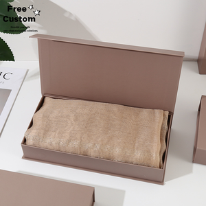 Caja de Regalo Universal con Tapa Abatible en Forma de Libro, Embalaje Vacío Reutilizable para Días Festivos, Bufanda de Seda Engrosada con Estampado en Relieve Dorado - Product Image 1