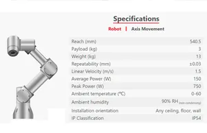 Customized 3kg 5kg 10kg 6 Axis Articulated Low Cost Industrial Robots Robotic Welding Machine Automatic Robot Drill