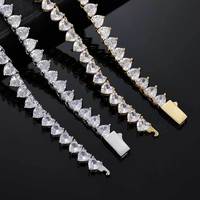 Collier chaîne tennis épaisse 6 mm plaqué or 18 carats avec zircons, style hip-hop pour hommes