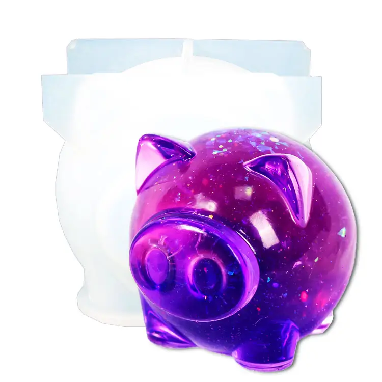 3D Piggy Ornament Silicone Mould DIY Casting Epoxy Resin Mold Cute Healing Home Office Desk Decoration