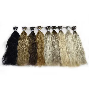 Factory Direct Supplied Human Russian Weave Hair Extensions Custom Double Drawn Ocean Wave Hand Tied Weft Hair Extension