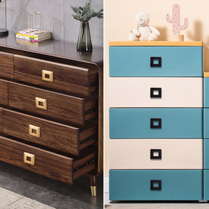 European Style Zinc Alloy Rectangle Furniture Handle For Wardrobe Easy Installation <b>Concealed</b> Pull Handle - Product Image 3