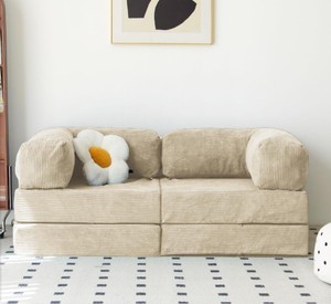 Combinazione libera convertibile pieghevole divano letto ad angolo senza braccioli in schiuma doppia dimensione sedia da letto per la vita appartamento con cuscino