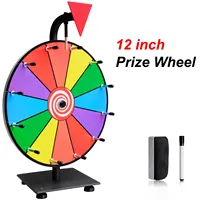 Roue de la Fortune Effaçable à Sec de 12 Pouces, Roue de Prix Tournante, Jeu de Roue de la Chance Direct Usine