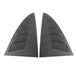 Tesla Model 3 Y Rear Quarter <b>Window</b> Carbon Fiber Louver Trim <b>Cover</b> Glossy Black ABS Material - Product Image 2