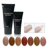 Vernis à ongles poly LED UV à séchage rapide, non toxique, 30 ml, couverture transparente, rose nude, séchage en 30 secondes, 28 couleurs, extension d'ongles, étiquette privée personnalisée