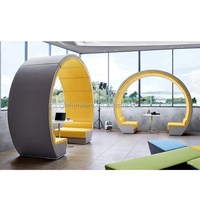 Vente directe usine : Canapé modulaire acoustique moderne en forme d'arc pour bureau, fauteuil lounge et pod de réunion intime