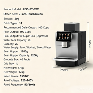 Cafetera Totalmente Automática, Comercial, con Suministro Automático de Agua, Plateada, Profesional para Oficina - Product Image 6