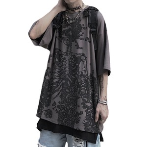 T-shirt da uomo 2026 Estivo Streetwear High Street Gothic con teschio, Oversize, a maniche corte, Stile <span class=keywords><strong>Dark</strong></span> <span class=keywords><strong>Anime</strong></span> Y2k - Product Image 6