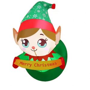 Décoration de Noël gonflable personnalisée pour enfants de 3,4 pieds, pour l'extérieur/l'intérieur, avec LED intégrées, en polyester, 'Joyeux Noël' - Product Image 1