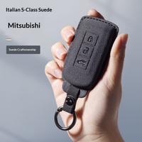 Casing Kunci Mitsubishi Outlander untuk ASX dan Lancer EX Suede dengan Carabiner Model SL Buatan Cina