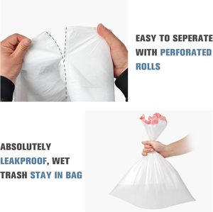 15-18 Gallon Drawstring Trash Bags Large Trash Can Liners, Heavy Duty Strong White <b>Plastic</b> Garbage Bags for Home <b>Kitchen</b> Office - Product Image 5