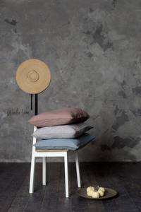 Ensemble de literie reine avec motif à carreaux taie d'oreiller en lin lavé doux fermeture à bouton technique tricotée naturelle délavée pour la maison - Product Image 4