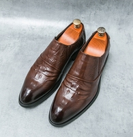 Mocassins à motif simple et élégant, sans lacets, faciles à enfiler, semelle souple antidérapante, pour le bureau, les mariages, les occasions formelles, en cuir, expédition directe d'usine
