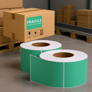 Etichette Autoadesive Termiche Dirette Verdi 4 X 6 Pollici, Rotoli di Etichette Rettangolari per Spedizioni e Imballaggi - Product Image 2