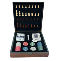 Premium Holz-Multispiel-Set Schach Poker Chips Karten Würfel Samtgefütterter Aufbewahrungskoffer Luxus-Geschenkset Mingyao Zhejiang OEM Maßanfertigung