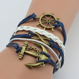 DIY Hand-Woven Boat Anchor Infinity Eight Multi-Layer Vintage Bracelet