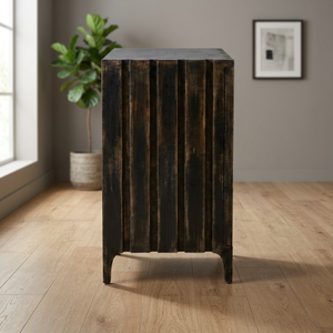 Handmade <b>Rustic</b> Wood Living Room <b>Cabinet</b> with Slab Door Antique Storage Furniture - Product Image 3