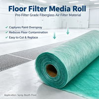 Rouleau de média filtrant en fibre de verre de qualité pré-filtre, média filtrant haute densité pour cabine de peinture, vente en gros