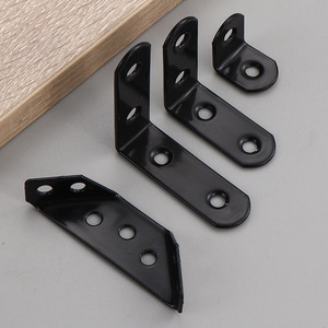 Multifunctional L-Shaped Corner <b>Bracket</b> Black Cold-Rolled <b>Steel</b> Furniture Connector Shelf Support Right <b>Angle</b> Iron - Product Image 1
