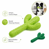 Jouet pour chien en caoutchouc Cactus de la collection Brand, avec design multi-grip de 19,6 cm pour soulager l'ennui et l'exercice oral quotidien