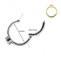 Cincin Hidung Titanium G23 Bulat Berhiaskan Zirkon dengan Engsel Bertabur Zirkon, Cincin Hidung Model Prong Setting Trendi