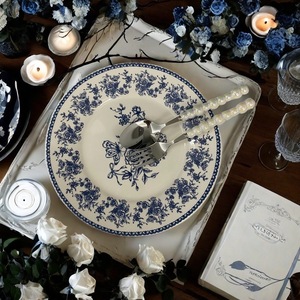 Clásico Flor de vid azul y blanco plato de cena de cerámica desechable bistec postre Dim <span class=keywords><strong>Sum</strong></span> fiesta bandeja al por mayor vajilla - Product Image 3