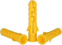 Cheville murale en plastique de 6 mm avec tête fraisée, jaune vif, petite, pour construction