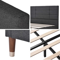 Lit capitonné Queen/King de haute qualité Structure métallique rembourrée confortable fer réglable pour les meubles de maison de chambre à coucher de filles