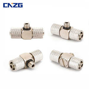 Conector Rápido Miniatura M5/M6 para PC, Conector de Manguera de Aire de 90 Grados, Recto, con Anillo de Sellado de Cobre - Product Image 1