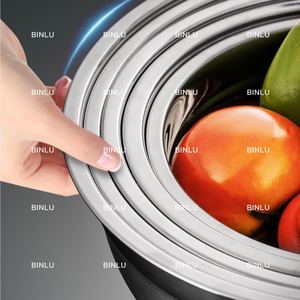 Cuenco grande de acero inoxidable grueso de varios tamaños de grado alimenticio asequible #304, ensaladera de 22cm de profundidad, lavabo de almacenamiento de alimentos | BINLU - Product Image 6