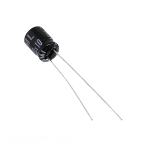 ตัวแทนจำหน่ายอย่างเป็นทางการ 35ML18MEFCT55X7 ตัวเก็บประจุแบบ Through Hole CAP ALUM 18UF 20% 35V RADIAL TH 18 uF - Product Image 1
