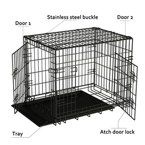 36 "42" 48 "Opvouwbare Ijzeren Hondenkennel Stapelbare Opvouwbare Metalen Gestapelde Hondenkooi Voor Grote Groothandel Hondenkooien - Product Image 3