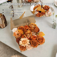 Bouquet de roses artificielles fait main en tissu doux pour mariage, Noël, fête des mères, décoration intérieure