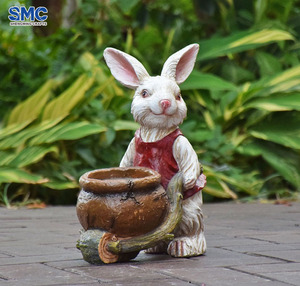 SMC Resin Outdoor Display Figurines Weatherproof Cartoon Animal Rabbit Sculpture Garden Courtyard Landscape Lawn Patio Creative
