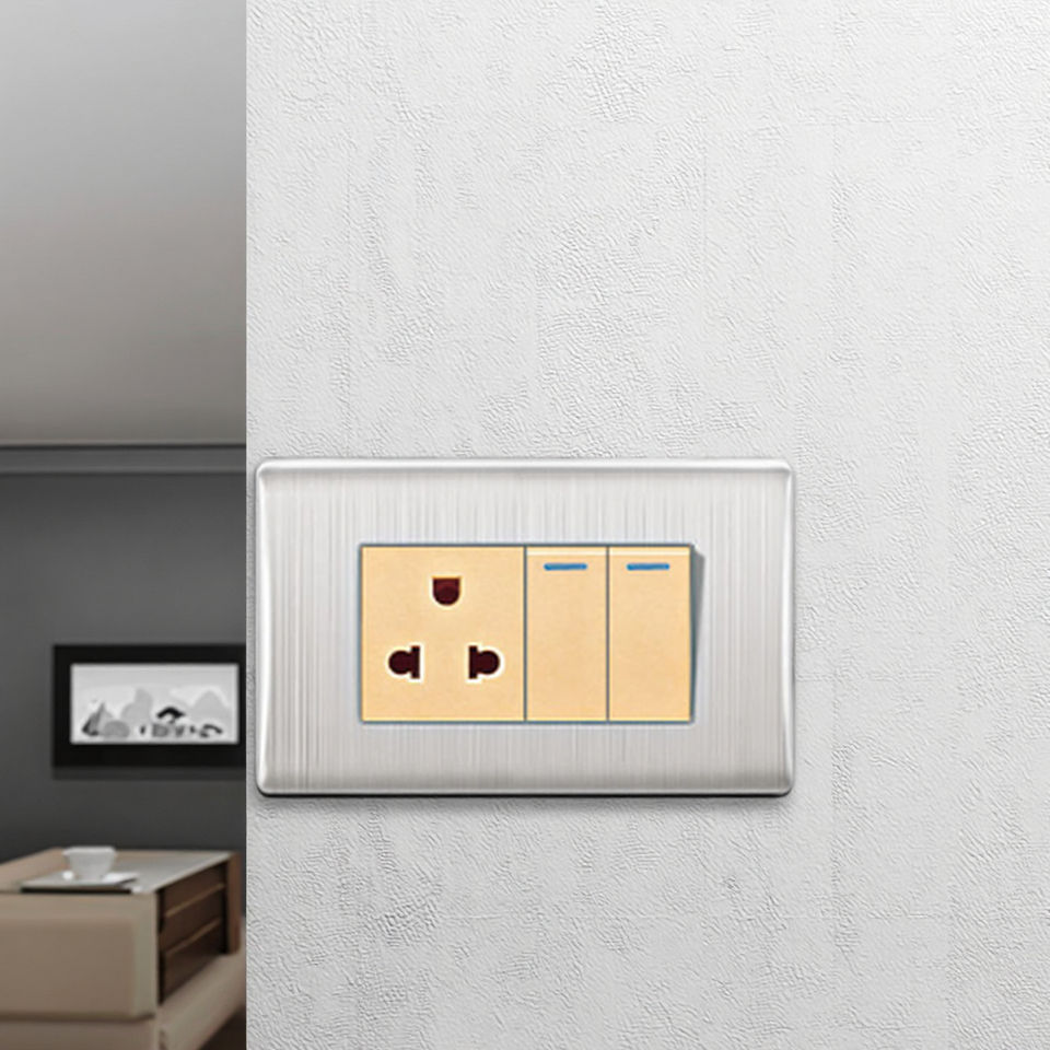VNX Factory Sale Universal Wall Socket 2 Gang Light Switch US EU Standard Socket