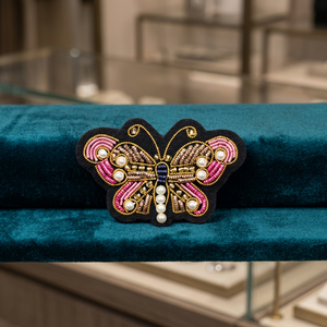 <b>Sew</b>-On Silk Embroidered Butterfly Design <b>Badge</b> Fabric Material - Product Image 3
