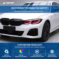 Phares HETOP G20 2020-2022 – Amélioration personnalisée spéciale – Lentilles quatre couleurs, quatre feux de croisement, quatre feux de route, DRL LED uniques – Plug and Play pour BMW