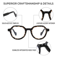 Lunettes de lecture 2026 certifiées CE en bio-acétate gris géométrique, de luxe durable, faites à la main, légères, imprimées, haute qualité, pour jeunes