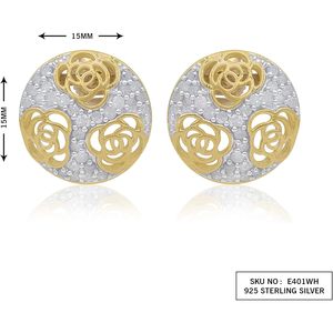 ต่างหูเพชรทรงดอกไม้ Jewelspaark เงินแท้ 925 ทรงกลม น้ำหนัก 0.58 กะรัต เหมาะสำหรับผู้หญิงใส่ทุกวัน - Product Image 3