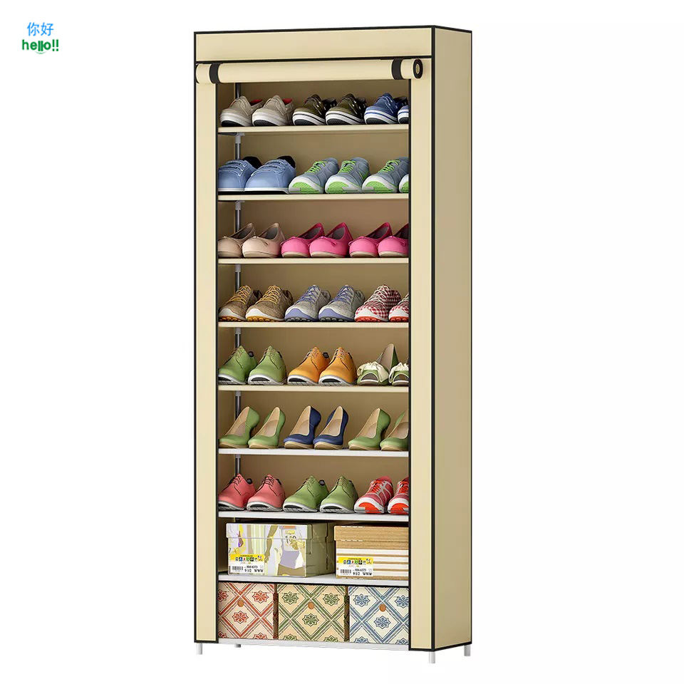 10 Tier Shoe Rack with Cover Organize 27 Pairs Efficiently