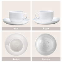 Mug en céramique blanche avec logo personnalisé, soucoupe empilable, tasse à café ou à thé, pour hôtel, restaurant, cadeau de Noël, vente en gros