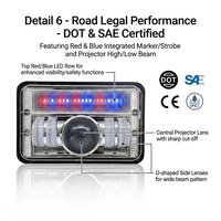 Paires de phares LED 5x7 certifiés DOT SAE, faisceau scellé 7x6, projecteur stroboscopique rouge et bleu, feux de croisement et de route pour Jeep XJ, SUV, camion