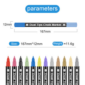 Marcadores de tiza de doble punta de 24 colores, bolígrafos de pintura acrílica de color metálico para pintura rupestre, lienzo, madera, cerámica, vidrio, piedra - Product Image 6