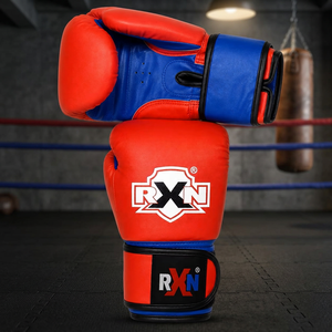 Guantes de boxeo RXN de fabricación india para hombres, todas las tallas, color rojo, guantes de entrenamiento de material PU, disponibles a buen precio. - Product Image 3